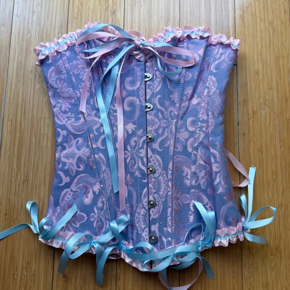 Amazon Other - Amazon Pink and Blue Lace-Up Corset